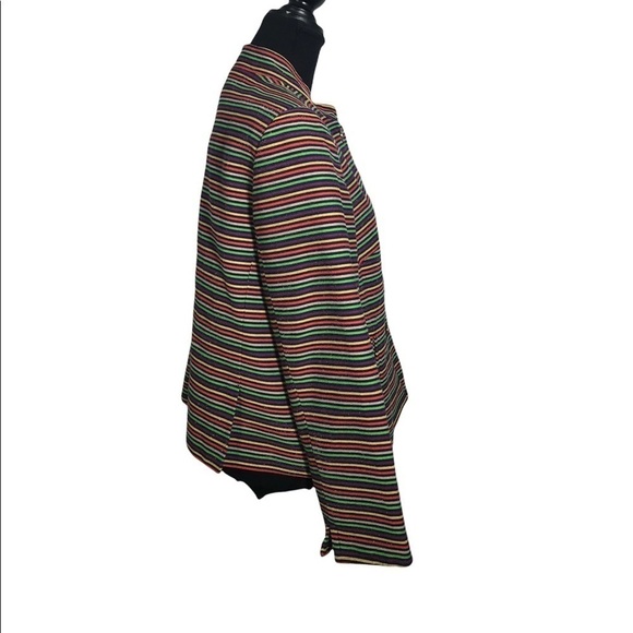 Talbots Orange Striped Jacket size 14P with collar - Picture 3 of 6